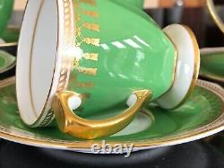 Rare Copeland Spode Ryde Green Coffee Set Vintage