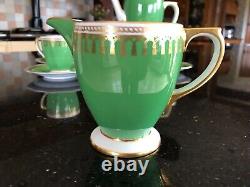 Rare Copeland Spode Ryde Green Coffee Set Vintage