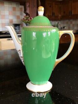 Rare Copeland Spode Ryde Green Coffee Set Vintage