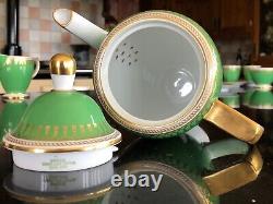 Rare Copeland Spode Ryde Green Coffee Set Vintage