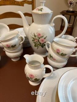 Rare Royal Tettau Bavaria Germany Vintage Coffee Set Pink Roses