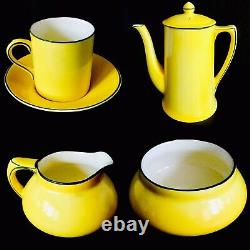 Rare Set of Vintage (1930s) English Crown Ducal Nine Piece Demitasse Coffee Set