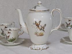 Rare Vintage 16pcs Crown Staffordshire Patt No A16411 Game Series Coffee Set