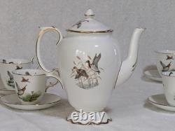 Rare Vintage 16pcs Crown Staffordshire Patt No A16411 Game Series Coffee Set