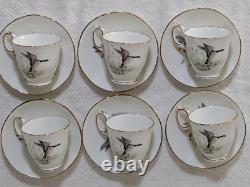 Rare Vintage 16pcs Crown Staffordshire Patt No A16411 Game Series Coffee Set