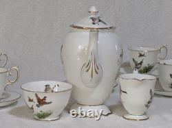 Rare Vintage 16pcs Crown Staffordshire Patt No A16411 Game Series Coffee Set