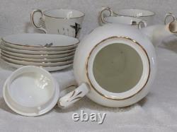 Rare Vintage 16pcs Crown Staffordshire Patt No A16411 Game Series Coffee Set