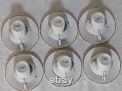 Rare Vintage 16pcs Crown Staffordshire Patt No A16411 Game Series Coffee Set