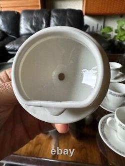 Rare Vintage 1950s Rorstrand Sweden Pottery Tweed Pattern Coffee Set For 6