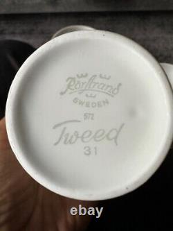 Rare Vintage 1950s Rorstrand Sweden Pottery Tweed Pattern Coffee Set For 6