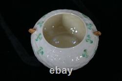 Rare! Vintage Belleek Pottery Shamrock Pattern 3 Piece Coffee Set Mint