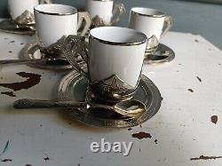 Rare Vintage Italian Demitasse Coffee set by MONOPOLI. 35 piece. 1950's. Never