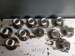 Rare Vintage Italian Demitasse Coffee set by MONOPOLI. 35 piece. 1950's. Never