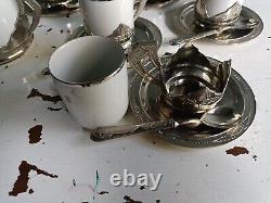 Rare Vintage Italian Demitasse Coffee set by MONOPOLI. 35 piece. 1950's. Never