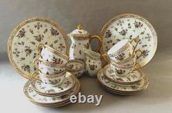 Rare Vintage Limoges Delvaux Paris France 23-Piece Porcelain Tea / Coffee Set