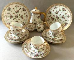 Rare Vintage Limoges Delvaux Paris France 23-Piece Porcelain Tea / Coffee Set
