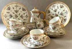 Rare Vintage Limoges Delvaux Paris France 23-Piece Porcelain Tea / Coffee Set