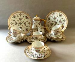 Rare Vintage Limoges Delvaux Paris France 23-Piece Porcelain Tea / Coffee Set