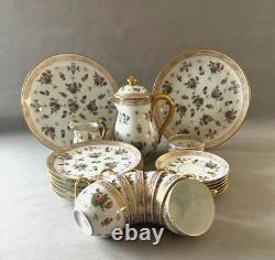 Rare Vintage Limoges Delvaux Paris France 23-Piece Porcelain Tea / Coffee Set