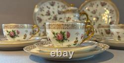 Rare Vintage Limoges Delvaux Paris France 23-Piece Porcelain Tea / Coffee Set