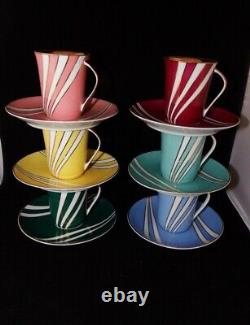 Rare Vintage MID Century Modern Cmielow Porcelain Tea Coffee Set Made In Poland