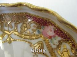 Rare Vintage Noritake Rc Nippon Gold Jewelled And Roses Set Footed Dishes