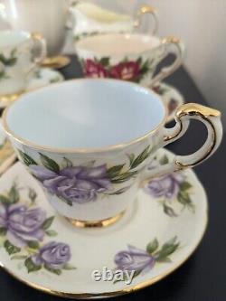 Rare Vintage Paragon'Six World roses' Harry Wheatcroft Full Coffee Set