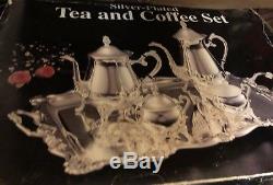 Rare Vintage Silver Plated Tea And Coffee Set New In Original Box