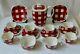 Rare Vintage T G Green Coffee Set Patio Gingham Red Pattern Cups Saucers Pot Etc