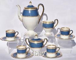 Rare Vintage Wedgwood ULANDER Powder Blue Coffee Set for 4 Pot/Cream/Sugar/Duos