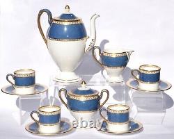 Rare Vintage Wedgwood ULANDER Powder Blue Coffee Set for 4 Pot/Cream/Sugar/Duos