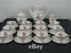 Rare stunning vintage French porcelain 27 piece tea set / coffee set