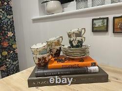 Rare vintage Royal Stuart Coffee Cups X6, multicoloured