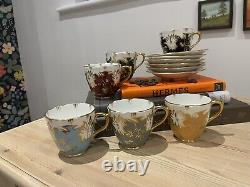 Rare vintage Royal Stuart Coffee Cups X6, multicoloured