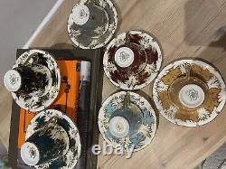 Rare vintage Royal Stuart Coffee Cups X6, multicoloured