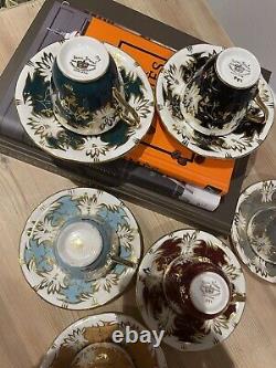 Rare vintage Royal Stuart Coffee Cups X6, multicoloured