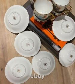 Rare vintage Royal Stuart Coffee Cups X6, multicoloured