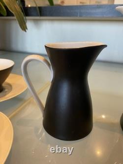 Raymond Lowey Ebony Black Rosenthal Germany Fine China Coffee Set for 6 Vintage