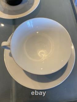 Raymond Lowey Ebony Black Rosenthal Germany Fine China Coffee Set for 6 Vintage