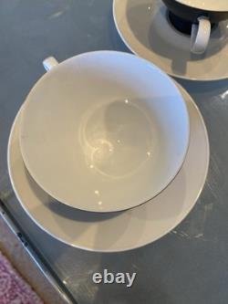 Raymond Lowey Ebony Black Rosenthal Germany Fine China Coffee Set for 6 Vintage
