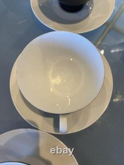 Raymond Lowey Ebony Black Rosenthal Germany Fine China Coffee Set for 6 Vintage