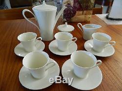 Rhenania W. Germany COFFEE TEA SERVING SET 15 Pc. Vintage white Bone China