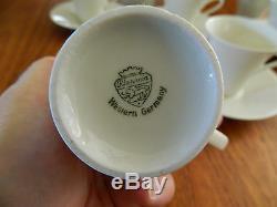 Rhenania W. Germany COFFEE TEA SERVING SET 15 Pc. Vintage white Bone China