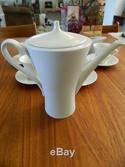 Rhenania W. Germany COFFEE TEA SERVING SET 15 Pc. Vintage white Bone China