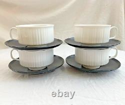 Rosenthal Coffee Cup Saucer x4 Sets Studio Tapio Wirkkala Black + White Vintage