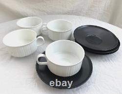 Rosenthal Coffee Cup Saucer x4 Sets Studio Tapio Wirkkala Black + White Vintage