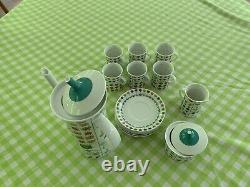 Rosenthal Emilio Pucci Piemonte Vintage Coffee / Tea Set. 17 Pieces, Serves Six