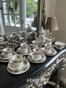 Royal Albert Berkeley Coffee Pot Cup Saucer Trios Milk Sugar 21 Pieces