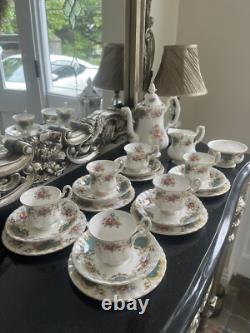Royal Albert Berkeley Coffee Pot Cup Saucer Trios Milk Sugar 21 Pieces