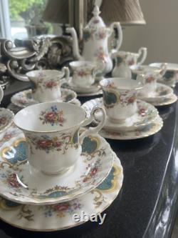 Royal Albert Berkeley Coffee Pot Cup Saucer Trios Milk Sugar 21 Pieces